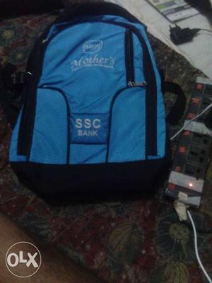 Blue And Black Backpack call 