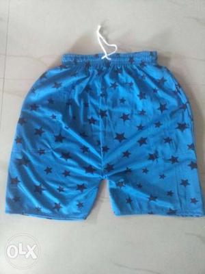 Blue And Black Star Print Shorts