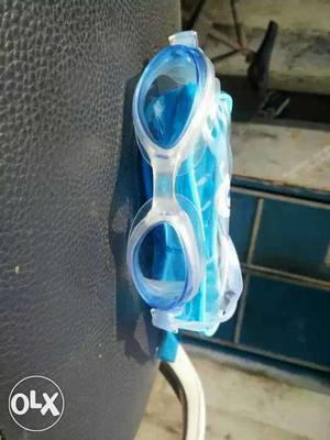 Blue And White Swimming Goggles