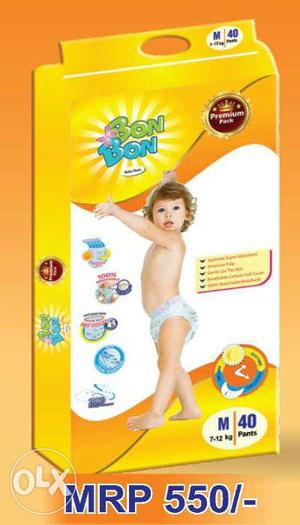 Bon Bon Baby Diapers Pants Premium Pack Size M - 40 - Made