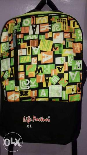 Brand New College N Backpack Bag. Green & Black