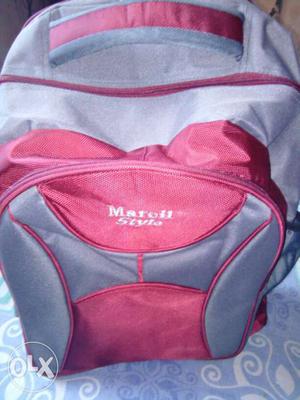 Gray And Pink Maroll Style Backpack