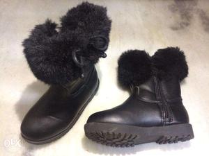H&M girls black boots from US - new/unused (17cm size, 3-4