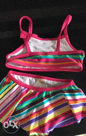 Kids 2.5 to 4 yrs old Striped 2-piece Swimsuit new
