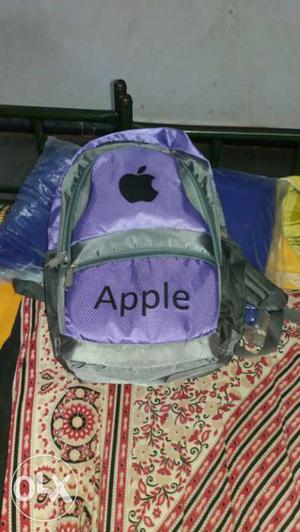 Purple And Gray Apple Backpack