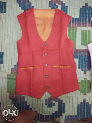 Red and Pink Vest Coat