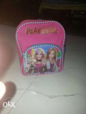 Toddler's Pink Play Star Barbie Printed Backpack