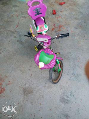 Toddler's Purple And Green Training Bike