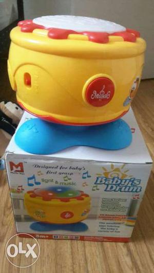 Toddler's Yellow And Red Babys Drum With Box