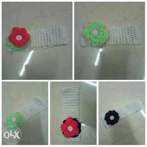 Woollen hairband for 900 +shipping 2 flowers