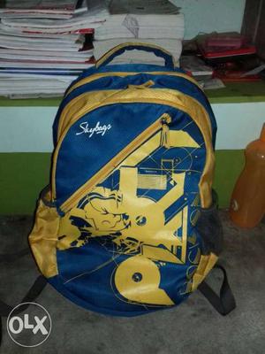 Yellow And Blue Skybags Backpack