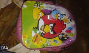 Yellow, Purple, And Green Angry Bird Backpack