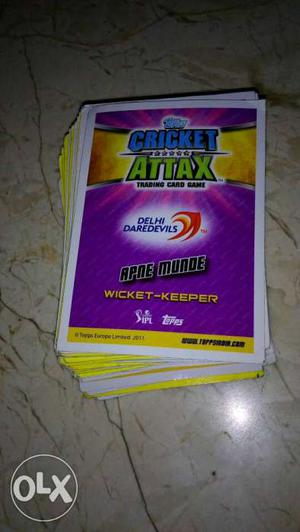 52 cricket attax  card