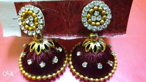 Beautiful silk treads earrings.