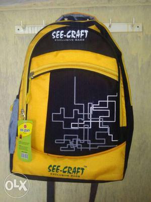 Black And Yellow See-Craft Backpack