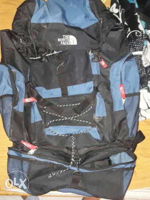 Blue And Black The North Face Hiking Bag
