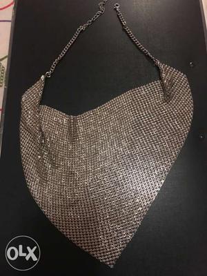 Chunky silver necklace / new / never used
