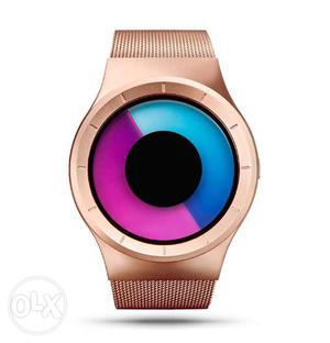 Copper And Pink Combination Watch Quartz Watch Unique Watch