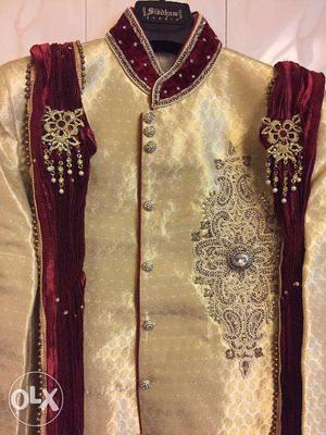 Mens Indian Ethnic Traditional Embroidered Wedding Sherwani