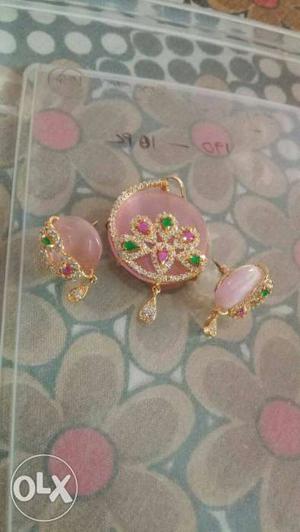 New One Gram Gold Ear rings with Pendent
