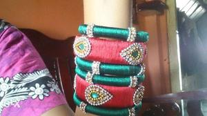 New... Red And Green Jhumka Bracelets
