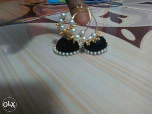 Pair Of Black Jhumka Earrings