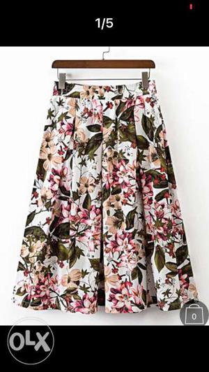 A line floral skirt