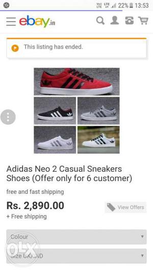 Adidas Neo 2 Casual Sneakers Size 9