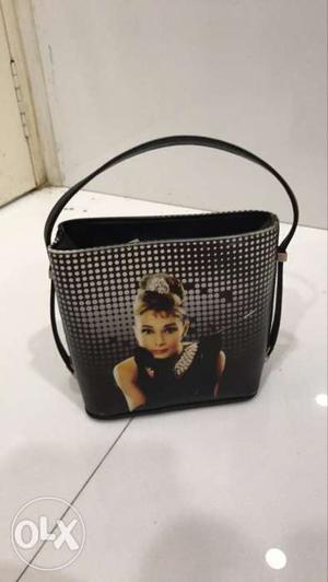 Audrey Hepburn Black Leather Handbga