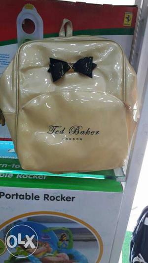 Beige Ted Baker Leather Bucket Backpack