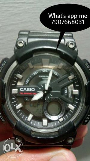 Black And Gray Casio Digital Watch With Black Strap