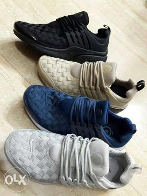 Black, Beige, Blue And Gray paired Nike Presto price is per