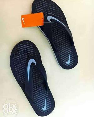 Blue Nike Flipflops