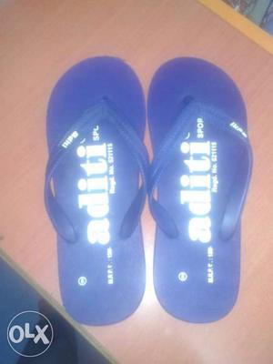 Blue-and-white Aditi Flip-flops
