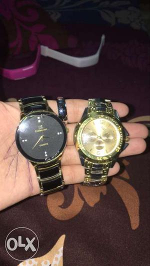 Brown And Silver Wrist Watches