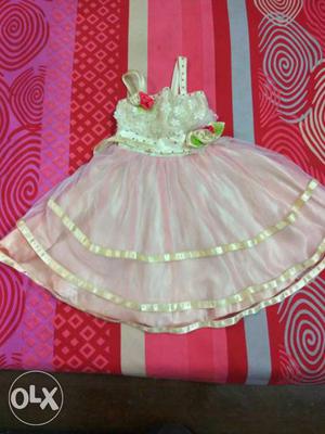 Golden shiny frock fir3-4year old