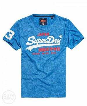 Heather-blue Japan Super Dry Crew-neck T-shirt