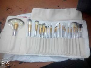 Make up brush with leather case