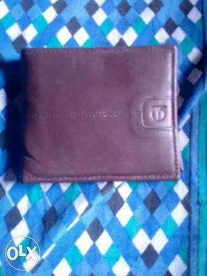 Maroon Leather Bi-fold Wallet