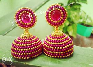 Medium size ball chain jhumkas available in all