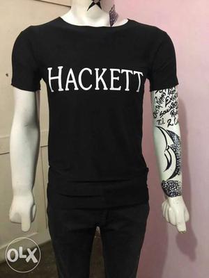 Men's Black And White Hackett Crew-neck Shirt