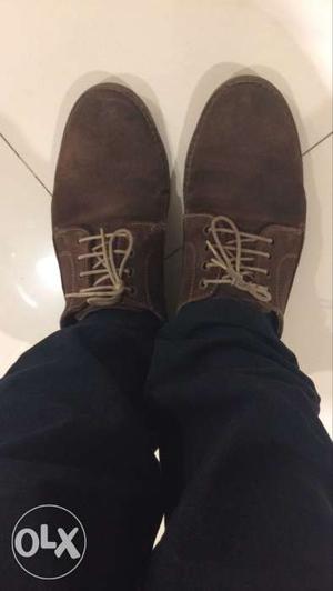 Men's Pair Of Brown Leather Shoes