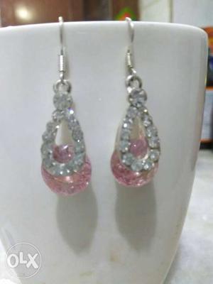 New and unused very superior quality pink stone earrings