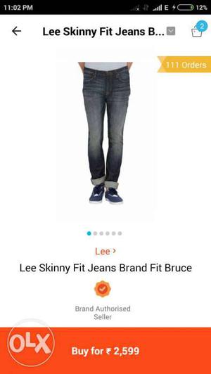 Pair Of Black Lee Skinny Fit Jeans
