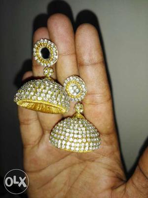 Pair Of Gold Jumkha Earrings