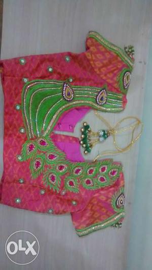 Pink And Green Traditional Top