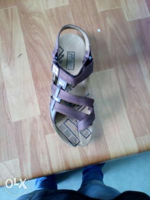 Purple And Brown Leather Sling-back Strappy Sandal