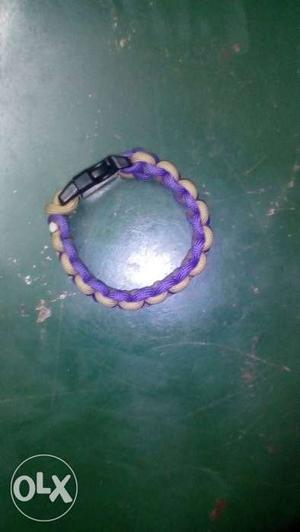 Purple And White Paracord Bracelet