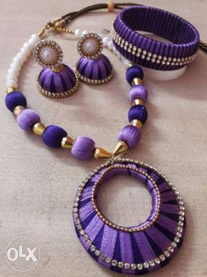 Purple Thread Jewelry Set