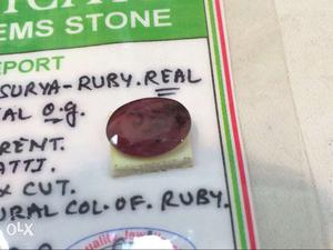 Real Natural Red Ruby 5.25 ratti baught this for